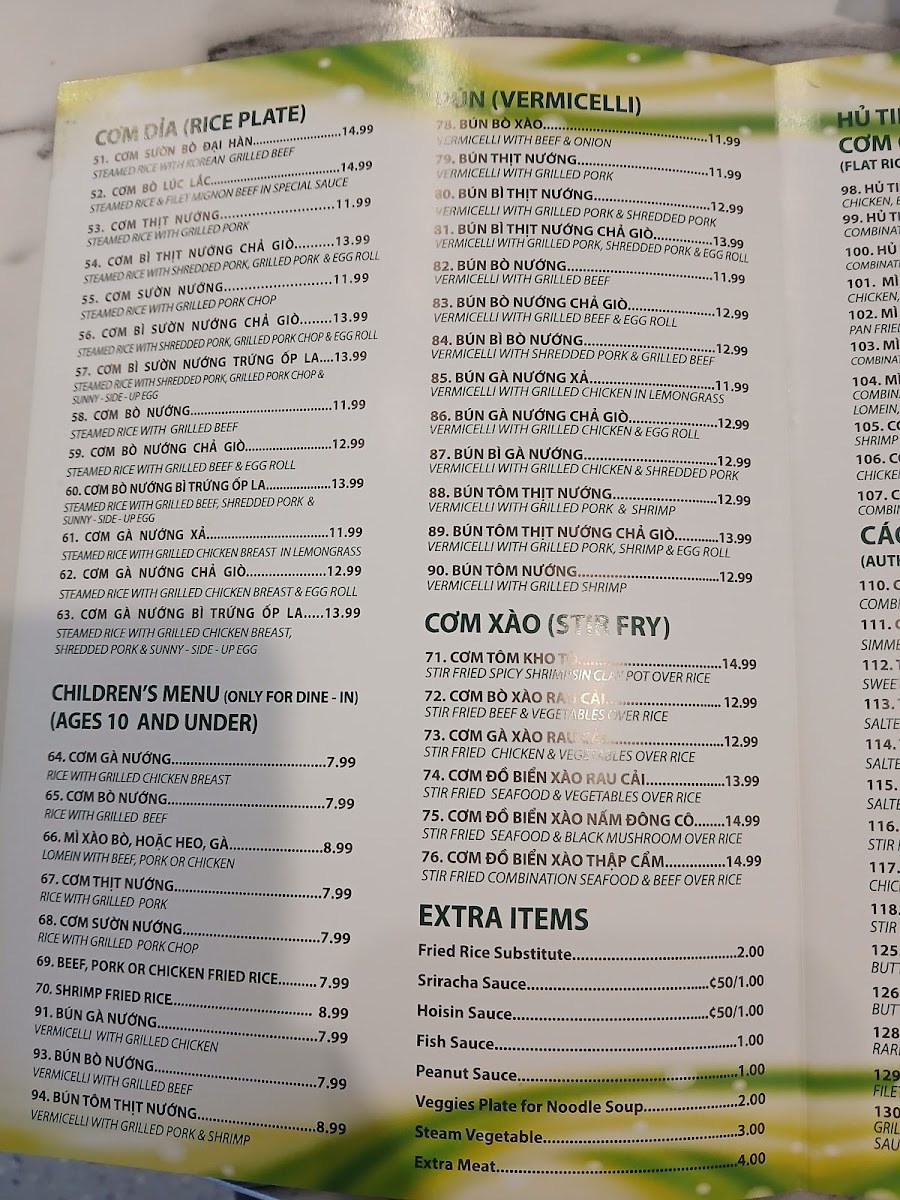Khanh's Vietnamese Restaurant Menu - Image 2